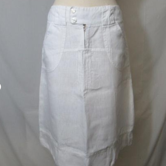 Zaffiri Midi Skirt Linen White Utility Cargo Lightweight Pockets Sz 3X - Picture 1 of 13